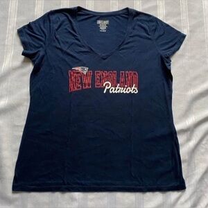 NFL Team Apparel Sleepwear Shirt New England Patriots V Neck Women Size 2XL